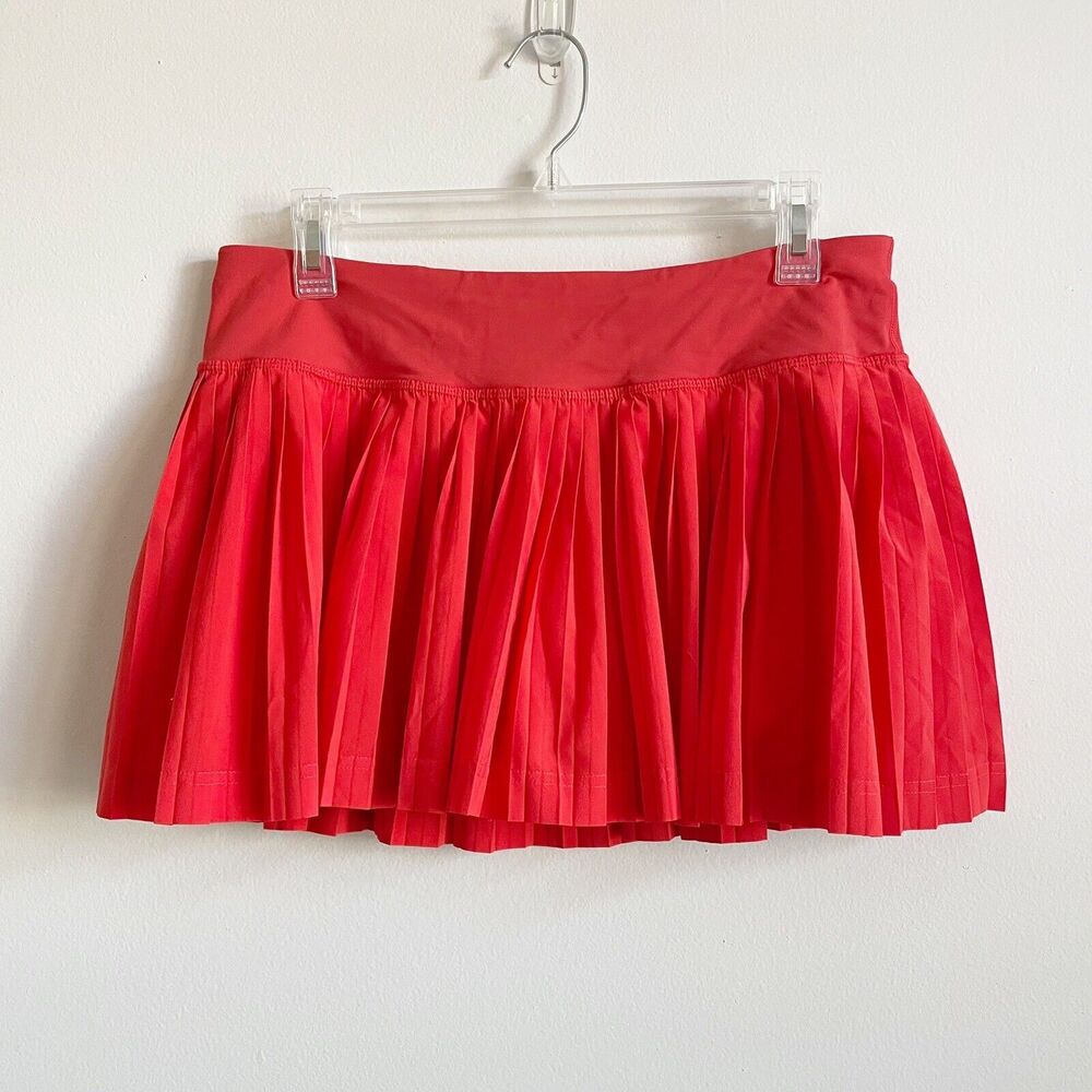 Women's Red Pleated Shorts